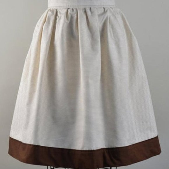 Handmade Circle Bubble Skirt Brown Sailor Stripe Medium Retro Vintage Inspired - Picture 2 of 6